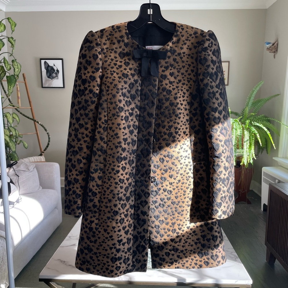 RED Valentino Animal Print Coat with Bow